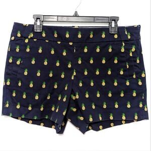 J Crew Navy Blue Pineapple Chino Stretch Shorts Size 12